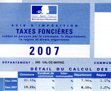 Taxe foncière © Nogent-Municipales.com 2008